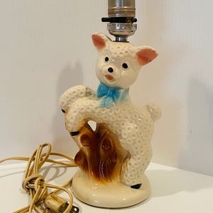 Vintage Lamb Nursery Table Lamp